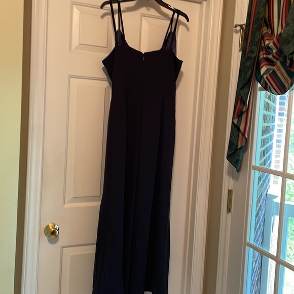 Jumpsuit-polyester crepe,lined bodice.wrap tie in front. - Picture 2 of 5